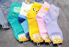 Load image into Gallery viewer, Anime Adventure Time Sock Women Cartoon Cute Socks Ice King Lumpy Space Princess Fun Autumn Winter Yellow Cotton Socks Warm Socks For Men And Women
