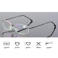 Load image into Gallery viewer, Anti-Blue Light Reading Glasses Ultralight Style Memory Titanium Rimless Reading Glasses For Men &amp; Women Presbyopic  Eyeglasses For Everyday Use New Attractive Style
