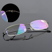 Load image into Gallery viewer, Anti-Blue Light Reading Glasses Ultralight Style Memory Titanium Rimless Reading Glasses For Men &amp; Women Presbyopic  Eyeglasses For Everyday Use New Attractive Style
