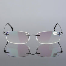 Load image into Gallery viewer, Anti-Blue Light Reading Glasses Ultralight Style Memory Titanium Rimless Reading Glasses For Men &amp; Women Presbyopic  Eyeglasses For Everyday Use New Attractive Style

