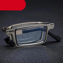 Load image into Gallery viewer, Anti-Light Reading Glasses Metal Foldable Presbyopia Eyewear With Case Thin Magnifying Glasses  Safety Glasses With Clear Anti Fog Scratch Resistant Wrap-Around Lenses No-Slip Grips Glasses For Men Women+3+3.5+4
