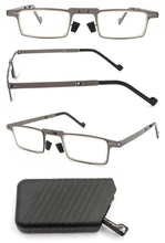 Load image into Gallery viewer, Anti-Light Reading Glasses Metal Foldable Presbyopia Eyewear With Case Thin Magnifying Glasses  Safety Glasses With Clear Anti Fog Scratch Resistant Wrap-Around Lenses No-Slip Grips Glasses For Men Women+3+3.5+4
