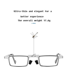Load image into Gallery viewer, Anti-Light Reading Glasses Metal Foldable Presbyopia Eyewear With Case Thin Magnifying Glasses  Safety Glasses With Clear Anti Fog Scratch Resistant Wrap-Around Lenses No-Slip Grips Glasses For Men Women+3+3.5+4
