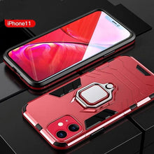 Load image into Gallery viewer, Anti Shock Case For iPhone 11 12 13 14 Pro XR Xs Max X 8 7 6 Plus 5S Magnet Armor Case Cover For iPhone Bumper Back Cover Case Full Protection with Ring Holder &amp; in-Built Kickstand 360 Degree Protection
