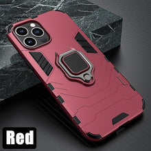 Load image into Gallery viewer, Anti Shock Case For iPhone 11 12 13 14 Pro XR Xs Max X 8 7 6 Plus 5S Magnet Armor Case Cover For iPhone Bumper Back Cover Case Full Protection with Ring Holder &amp; in-Built Kickstand 360 Degree Protection
