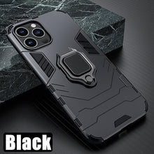 Load image into Gallery viewer, Anti Shock Case For iPhone 11 12 13 14 Pro XR Xs Max X 8 7 6 Plus 5S Magnet Armor Case Cover For iPhone Bumper Back Cover Case Full Protection with Ring Holder &amp; in-Built Kickstand 360 Degree Protection
