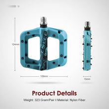 Load image into Gallery viewer, Anti-Vibration Mountain Bike Pedal Anti-Skid Lightweight Nylon Fiber Bicycle Pedal Board High-Strength Anti-Skid Bicycle Pedal New Nylon Fabric Anti Slip Durable Mountain Bike Flat Pedals
