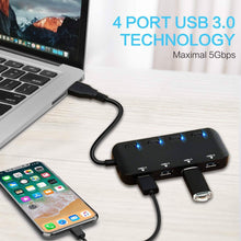 Load image into Gallery viewer, APANAGE 4-Port Powered USB 3.0 Hub Splitter
