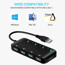 Load image into Gallery viewer, APANAGE 4-Port Powered USB 3.0 Hub Splitter

