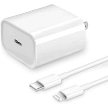 Load image into Gallery viewer, MFi Certified Veetone 20W PD Type C Power Wall Charger Travel Plug with 6FT USB C to Lightning Quick Charge Cable
