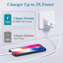 Load image into Gallery viewer, MFi Certified Veetone 20W PD Type C Power Wall Charger Travel Plug with 6FT USB C to Lightning Quick Charge Cable
