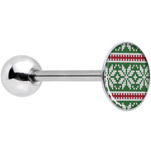 Load image into Gallery viewer, Green Red Christmas Sweater Barbell Tongue Ring
