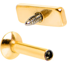 Load image into Gallery viewer, 1/4 6mm Gold IP Rectangle Internal Thread Daith Cartilage Tragus
