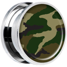 Load image into Gallery viewer, Woodland Camo Print Steel Screw Fit Plug Set 18mm
