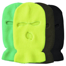 Load image into Gallery viewer, Army Tactical Mask 3 Hole Full Face Mask Ski Mask Winter Cap Balaclava Motorbike Motorcycle Helmet Full Helmet Neck Gaiter, Winter Balaclava Warm Knit Beanie for Outdoor Sports Outdoor Full Face Cover Thermal Ski Mask
