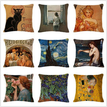 Load image into Gallery viewer, Art Renaissance Print Cushion Cover Throw Pillow Cover Home Decorative Cushion Case Beautiful Painting Art Pillow Case Home Decorative Sofa Car Chair Throw Pillow Case 45x45CM
