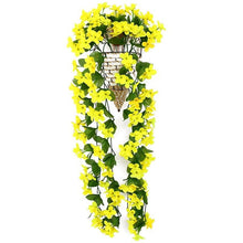 Load image into Gallery viewer, Artificial Flower Wisteria Basket Wall Hanging Flower Party Decoration Simulation For Valentine's Day Wedding Birthdays Hanging Basket Lifelike Garland for Home Wedding Garden/Yard String Floral Decoration
