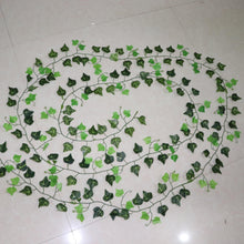 Load image into Gallery viewer, Artificial Ivy Leaf Garland Fake Leaves Hanging Vines  For Home Decor Creeper Green Ivy Artificial Ivy Garland Greenery Hanging Plant Vine for Wedding Wall Party Room Astethic Stuff Decor 100pcs Leaf 1 piece 2.4M

