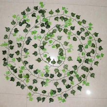 Load image into Gallery viewer, Artificial Ivy Leaf Garland Fake Leaves Hanging Vines  For Home Decor Creeper Green Ivy Artificial Ivy Garland Greenery Hanging Plant Vine for Wedding Wall Party Room Astethic Stuff Decor 100pcs Leaf 1 piece 2.4M
