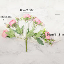 Load image into Gallery viewer, Artificial Rose Flowers Bouquet Pink And White Silk Peony Rose For Home Bridal Wedding Party Festival Decor
