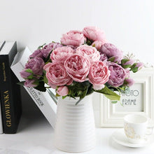 Load image into Gallery viewer, Artificial Roses Flowers Bundle Of Beautiful Silk Peony Bouquet For Home Wedding Party Scrapbook Decoration Accessories         Artificial Rose Flowers Bouquet Silk Flowers Rose for Home Bridal Wedding Party Festival Decor
