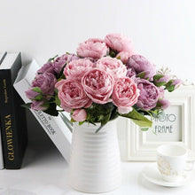 Load image into Gallery viewer, Artificial Roses Flowers Bundle Of Beautiful Silk Peony Bouquet For Home Wedding Party Scrapbook Decoration Accessories         Artificial Rose Flowers Bouquet Silk Flowers Rose for Home Bridal Wedding Party Festival Decor
