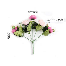 Load image into Gallery viewer, Artificial Roses Flowers Bundle Of Beautiful Silk Peony Bouquet For Home Wedding Party Scrapbook Decoration Accessories         Artificial Rose Flowers Bouquet Silk Flowers Rose for Home Bridal Wedding Party Festival Decor
