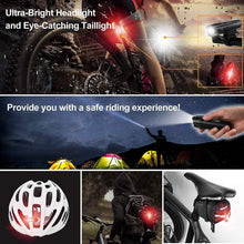 Load image into Gallery viewer, Ascher Ultra Bright USB Rechargeable Bike Light Set
