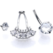 Load image into Gallery viewer, Clear Gem Swagger Sweep Dangle Belly Ring
