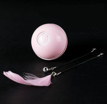 Load image into Gallery viewer, Automatic Smart Cat Toys Ball Interactive Catnip USB Rechargeable Self Rotating Colorful Led Feather Bells Toys for Cats Kitten Build-in Spinning Led Light Stimulate Hunting Instinct
