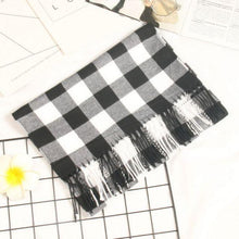 Load image into Gallery viewer, Autumn Winter Luxury Soft Men's Plaid Lightweight Scarf Elegant Thicken Wrap Shawl Ladies Lightweight Escharpe Soft Wool Elegant Neckwear Cashmere Scarf Long Thick Warm Unisex For Women Men
