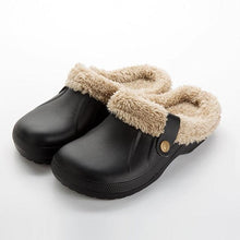 Load image into Gallery viewer, Autumn Winter New Lightweight Home Men's Slippers Non-Slip Warm And Waterproof Plush Cotton Slippers Classic Fur Lined Clog Waterproof Winter House Comfortable Indoor Slippers
