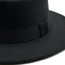 Load image into Gallery viewer, Autumn Winter Polyester Flat Top Hat For Women's Luxury Wide Fedora Hat Jazz Cap Classic Wide Hat Women Comfortable Elegant Hat For Summer Classic Design

