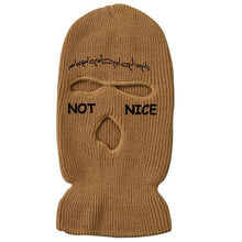 Load image into Gallery viewer, Autumn Winter Ski Mask 3-Hole Knit Hat Full Face Cover Balaclava Hats Funny Party Embroidery Beanies Caps Hole Knitted Full Face Cover Ski Neck Gaiter, Winter Balaclava Warm Knit Beanie for Outdoor Sports Outdoor Full Face Cover Thermal Ski Mask One Size
