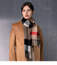 Load image into Gallery viewer, Autumn Winter Super Soft Hijab Classic Cashmere Tartan Lightweight Pure Wool Plaid Scarf Women's Shawls Elegant Thickened To Keep Warm For Women
