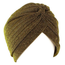 Load image into Gallery viewer, Autumn Winter Warm Headwear Soft Shine Silver Gold Lightweight Knot Twist Turban Headbands Cap Casual Streetwear Hats For Women
