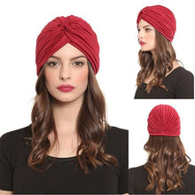 Load image into Gallery viewer, Autumn Winter Warm Headwear Soft Shine Silver Gold Lightweight Knot Twist Turban Headbands Cap Casual Streetwear Hats For Women
