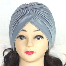 Load image into Gallery viewer, Autumn Winter Warm Headwear Soft Shine Silver Gold Lightweight Knot Twist Turban Headbands Cap Casual Streetwear Hats For Women
