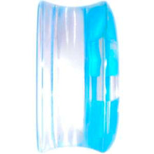 Load image into Gallery viewer, Clear Acrylic Double Flare Blue Turquoise  Anchor Saddle Plug Set 18mm - 20mm
