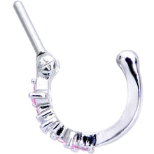 Load image into Gallery viewer, 16G 1/4 Clear Pink Gem Hinged Cartilage Clicker
