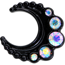 Load image into Gallery viewer, Auora Gem Encrusted Black Crescent Moon Stud Cartilage Earring
