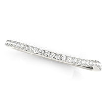 Load image into Gallery viewer, 14k White Gold Slim Curved Diamond Wedding Ring (1/10 cttw)
