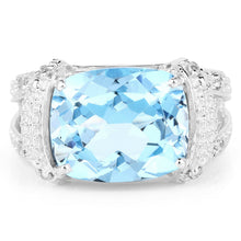 Load image into Gallery viewer, 4.78 Carat Genuine Blue Topaz and White Topaz .925 Sterling Silver Ring
