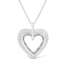 Load image into Gallery viewer, .925 Sterling Silver Prong-Set Diamond Accent Double Heart 18" Pendant Necklace (I-J Color, I1-I2 Clarity)
