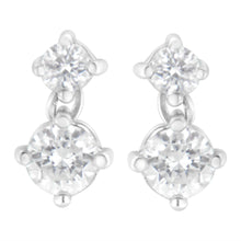 Load image into Gallery viewer, 14K White Gold 1 cttw Double Diamond Stud Earrings (H-I Clarity, SI2-I1 Color)
