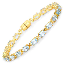 Load image into Gallery viewer, 10.20 Carat Genuine Blue Topaz .925 Sterling Silver Bracelet
