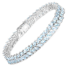 Load image into Gallery viewer, 10.12 Carat Genuine Aquamarine .925 Sterling Silver Bracelet
