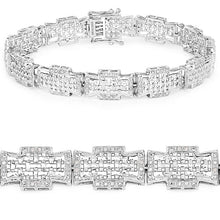 Load image into Gallery viewer, 0.48 Carat Genuine White Diamond .925 Sterling Silver Bracelet
