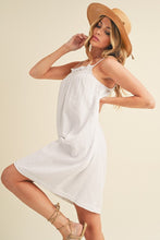 Load image into Gallery viewer, New Summer Embroidered Trim Gauze Square Neck Mini Cami Dress For Women –Elegant, Feminine &amp; Stylish for Summer
