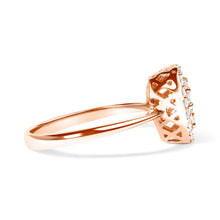 Load image into Gallery viewer, 10K Rose Gold 3/8 Cttw Round-Cut Diamond Pear Promise Ring (I-J Color, I2-I3 Clarity) - Size 7
